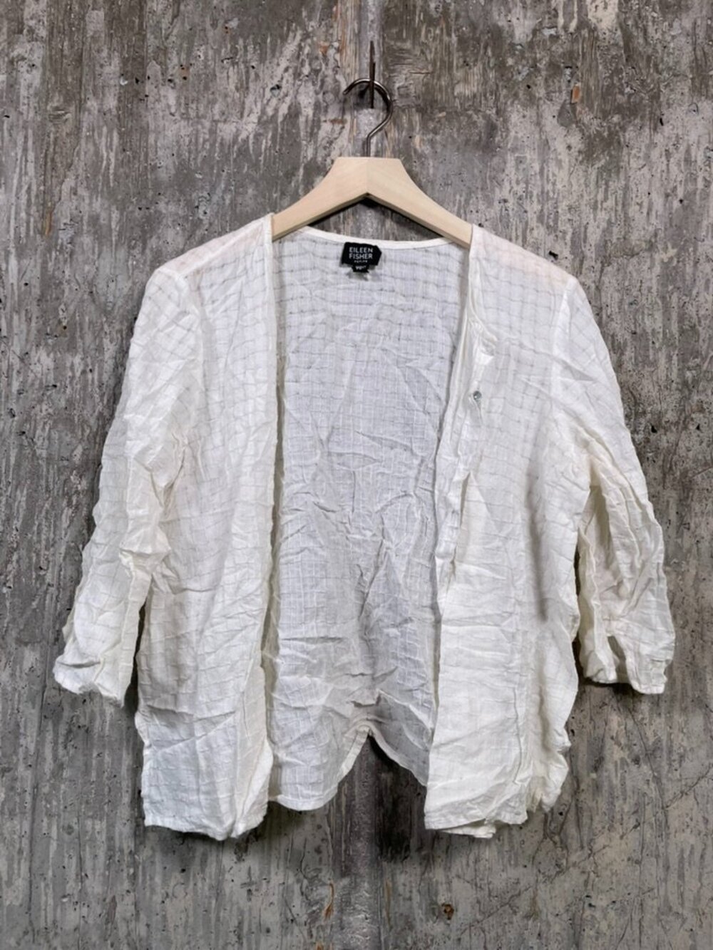EILEEN FISHER Women's Cotton Button Front Top Size PS in White
